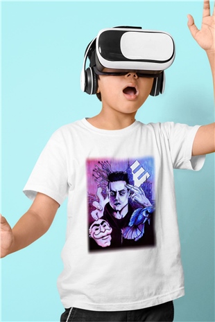 Mr. Robot Baskılı Beyaz Unisex Çocuk Tişört