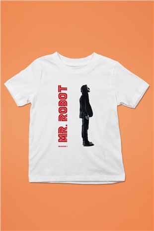 Mr. Robot Beyaz Unisex Çocuk Tişört