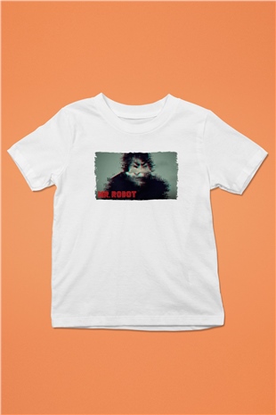Mr. Robot Beyaz Unisex Çocuk Tişört