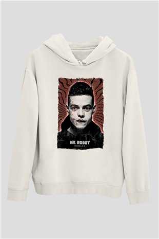 Mr. Robot Beyaz Unisex Hoodie