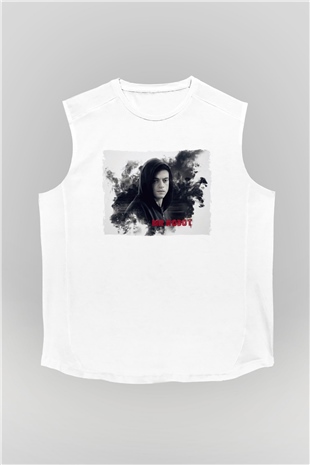 Mr. Robot Beyaz Unisex Kolsuz Tişört