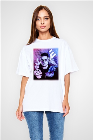 Mr. Robot Beyaz Unisex Oversize Tişört T-Shirt