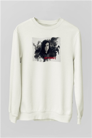 Mr. Robot Beyaz Unisex Sweatshirt