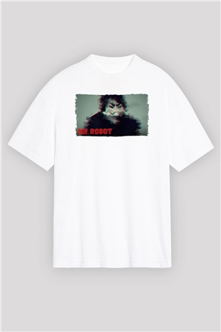 Mr. Robot Beyaz Oversize Tişört Oversize T-shirt