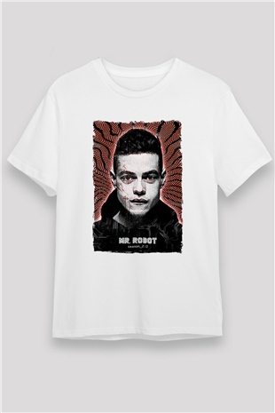 Mr. Robot Beyaz Unisex Tişört T-Shirt