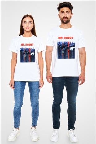 Mr. Robot Beyaz Unisex Tişört T-Shirt