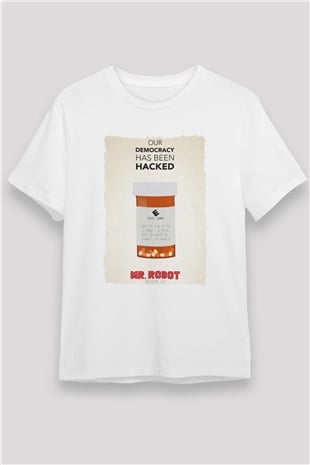 Mr. Robot Beyaz Unisex Tişört T-Shirt