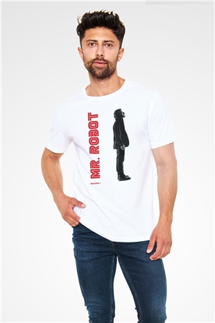 Mr. Robot Beyaz Unisex Tişört T-Shirt