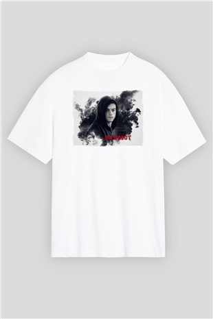 Mr. Robot Beyaz Oversize Tişört Oversize T-shirt