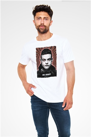 Mr. Robot Beyaz Unisex Tişört T-Shirt