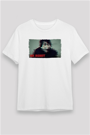Mr. Robot Beyaz Unisex Tişört T-Shirt