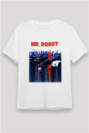 Mr. Robot Beyaz Unisex Tişört T-Shirt