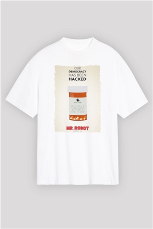 Mr. Robot Beyaz Oversize Tişört Oversize T-shirt