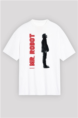Mr. Robot Beyaz Oversize Tişört Oversize T-shirt