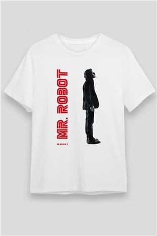 Mr. Robot Beyaz Unisex Tişört T-Shirt