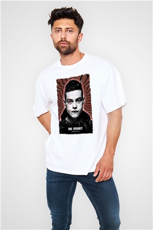 Mr. Robot Beyaz Oversize Tişört Oversize T-shirt