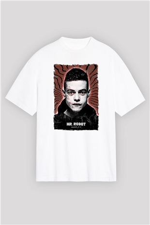 Mr. Robot Beyaz Oversize Tişört Oversize T-shirt