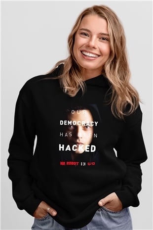 Mr. Robot Siyah Unisex Hoodie