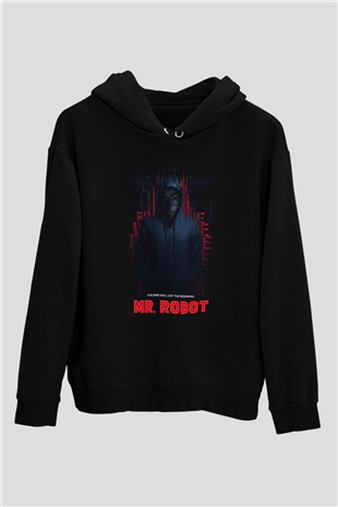 Mr. Robot Siyah Unisex Hoodie