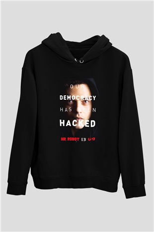 Mr. Robot Siyah Unisex Hoodie