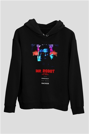 Mr. Robot Siyah Unisex Hoodie