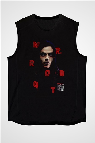Mr. Robot Siyah Unisex Kolsuz Tişört