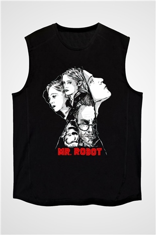 Mr. Robot Siyah Unisex Kolsuz Tişört