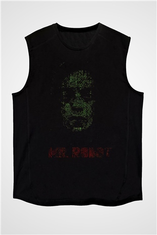 Mr. Robot Siyah Unisex Kolsuz Tişört