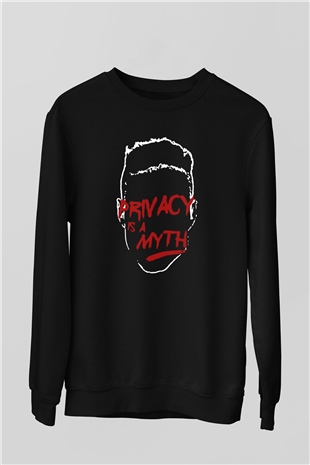 Mr. Robot Siyah Unisex Sweatshirt