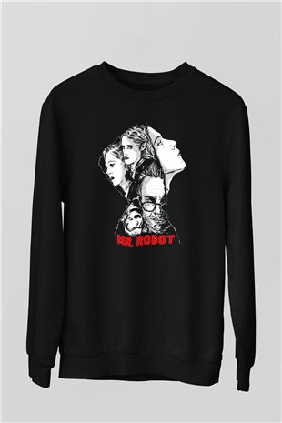 Mr. Robot Siyah Unisex Sweatshirt