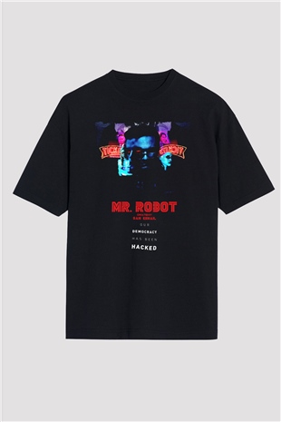 Mr. Robot Siyah Oversize Tişört Oversize T-shirt
