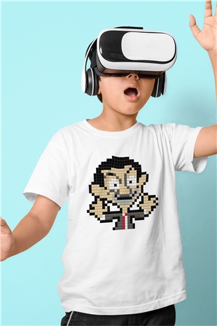 Mr.Bean Baskılı Beyaz Unisex Çocuk Tişört