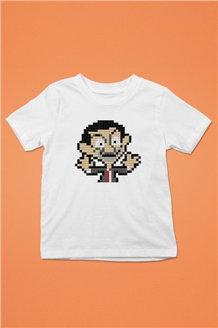 Mr.Bean Baskılı Beyaz Unisex Çocuk Tişört