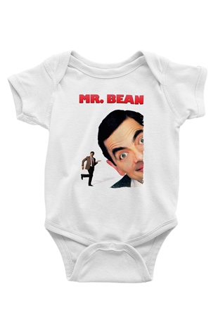 Mr.Bean Beyaz Bebek Body - Zıbın