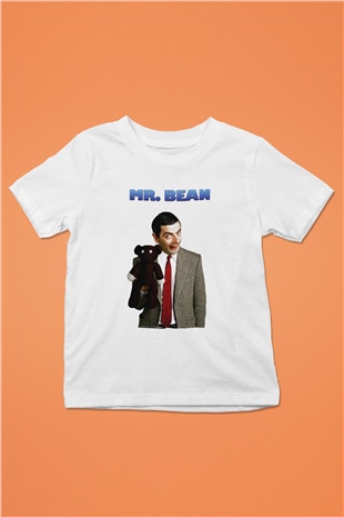 Mr.Bean Beyaz Unisex  Çocuk Tişört