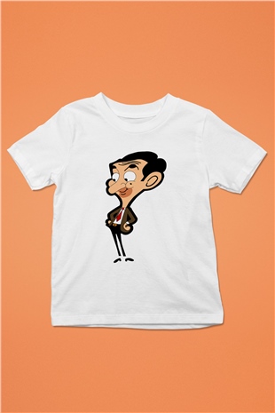 Mr.Bean Beyaz Unisex  Çocuk Tişört