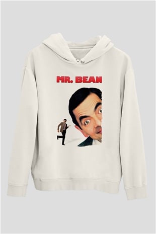 Mr.Bean Beyaz Unisex Hoodie