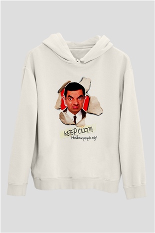 Mr.Bean Beyaz Unisex Hoodie