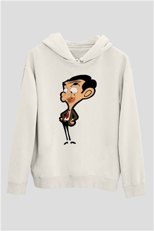 Mr.Bean Beyaz Unisex Hoodie