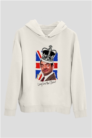Mr.Bean Beyaz Unisex Hoodie
