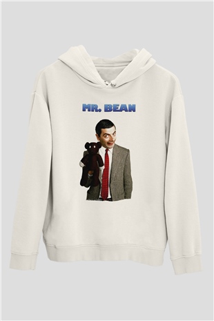 Mr.Bean Beyaz Unisex Hoodie