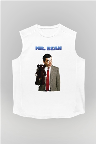 Mr.Bean Beyaz Unisex  Kolsuz Tişört