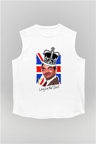 Mr.Bean Beyaz Unisex  Kolsuz Tişört