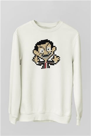 Mr.Bean Beyaz Unisex Sweatshirt