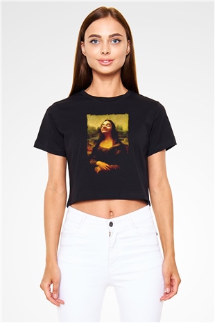 Mr.Bean Siyah   Crop Top Tişört