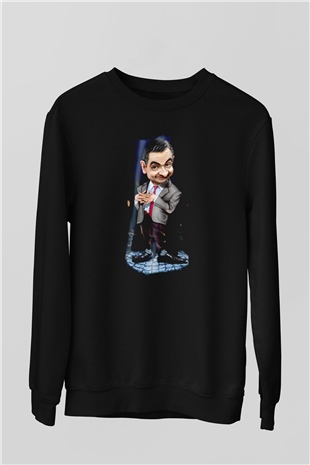 Mr.Bean Siyah Unisex  Sweatshirt