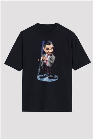 Mr.Bean Siyah Oversize Tişört