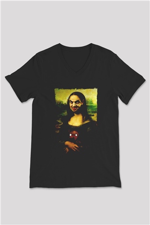 Mr.Bean Siyah Unisex  V Yaka Tişört