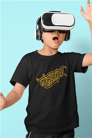 Muay Thai Baskılı Siyah Unisex Çocuk Tişört
