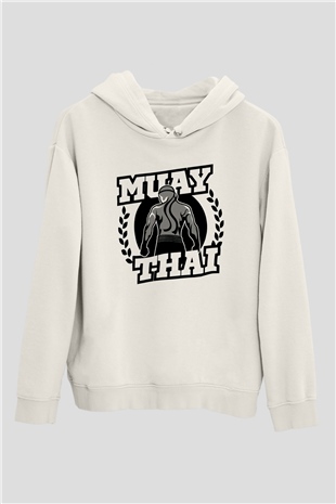Muay Thai Beyaz Unisex Hoodie